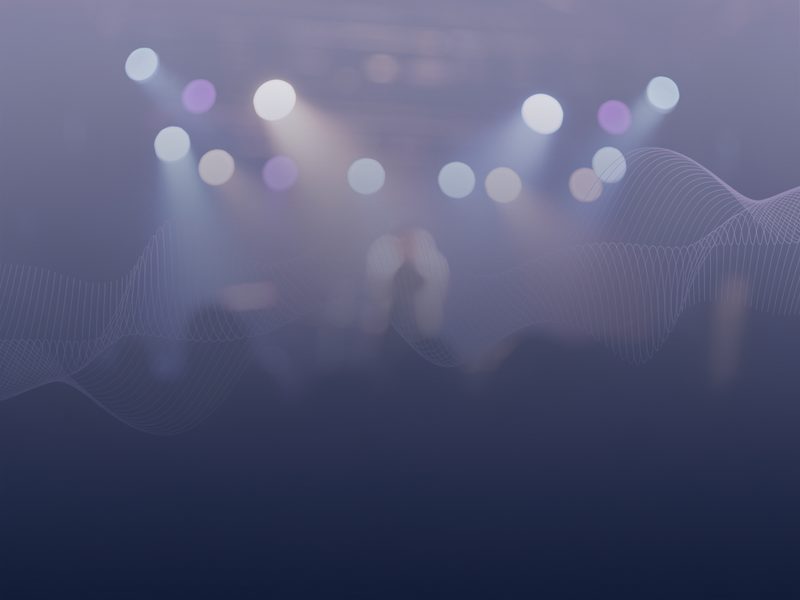 Stage lights over a live music room